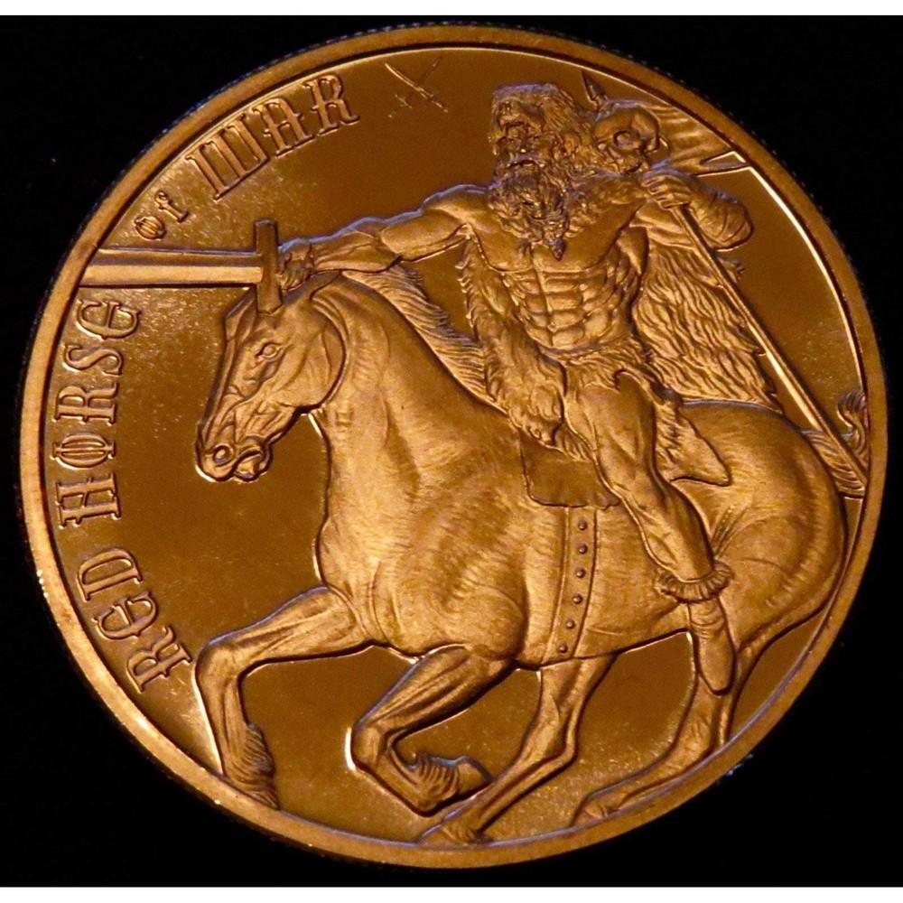 Red Horse of War - 1 oz COPPER  Round - 4 Horseman of the Apocalypse